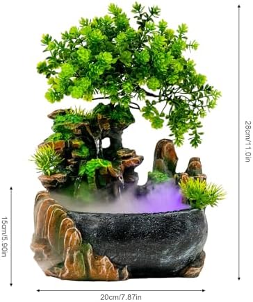 Indoor Tabletop Water Fountain with LED Light and OnOff Switch