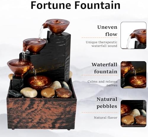Mini Desktop Fountain with Light and Waterfall Sound