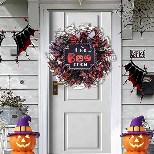 Halloween Wreath Door Decor Witch Hat
