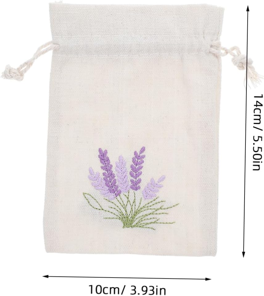 Cabilock Lavender Cotton Drawstring Sachet Bags 10 Pack