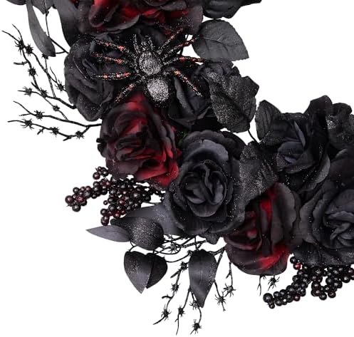 Northlight Halloween Spider Wreath 24 Inch Red Black