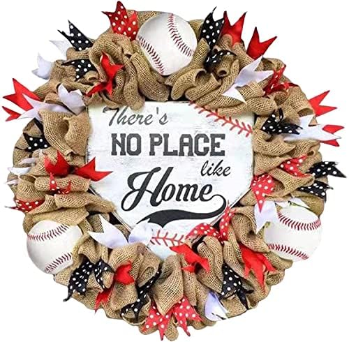 Baseball Wreath Fourth of July Decor Front Door Garland