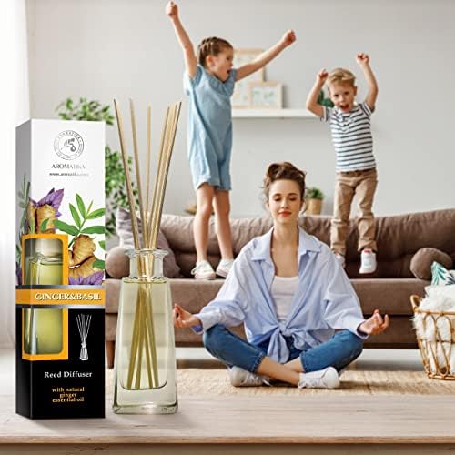 AROMATIKA Reed Diffuser Ginger Basil 34 Fl Oz