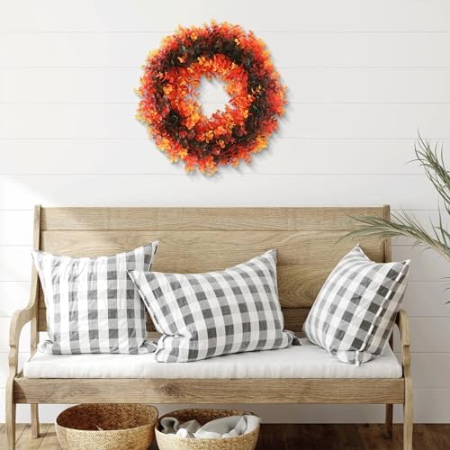 ROSELUO Colorful Plastic Wreath 16x16 Inches Front Door Decor