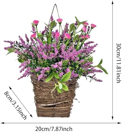 Pink Berry Wildflower Basket Wreath Door Decor