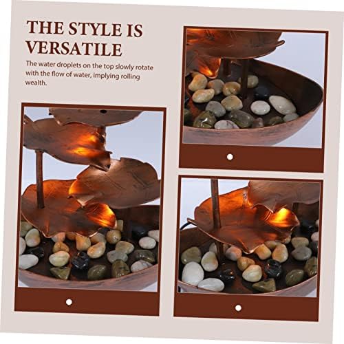 Running Water Ornament Lotus Leaf Tabletop Fountain for Home