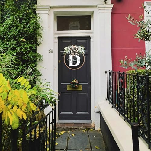 BILLAMB Circular Surname Front Door Welcome Sign Wreath