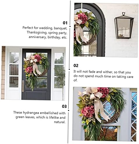 Front Door Wreath Hanger with Hydrangea Garland