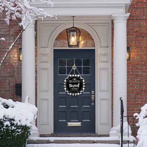 Welcome Wreath for Front Door Porch 12in Round Wall Decor