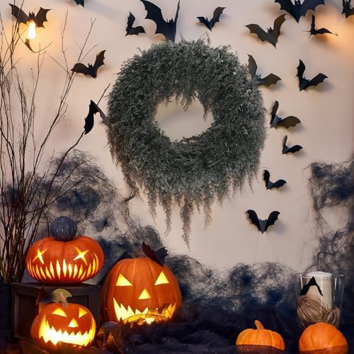 Yunlly Halloween Wreath for Front Door Decor