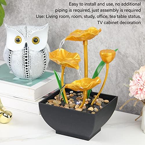 Tabletop Fountain with Triple Design and LED Lights