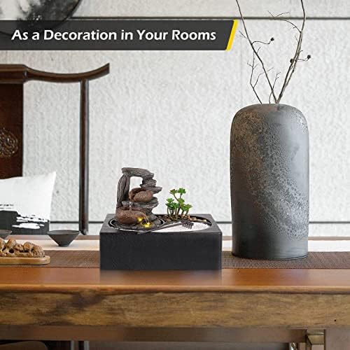 Dyna-Living 2pcs Tabletop Water Fountain with Pump for Home and Office Decor