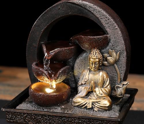 Seyee Bro Tabletop Water Fountain Buddha Statue Humidifier