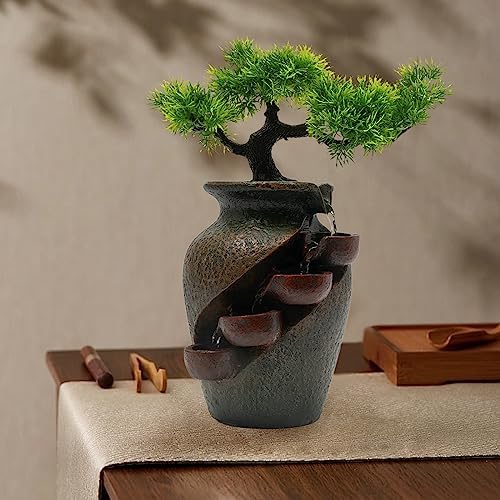 OUKANING 4 Level Tabletop Water Fountain