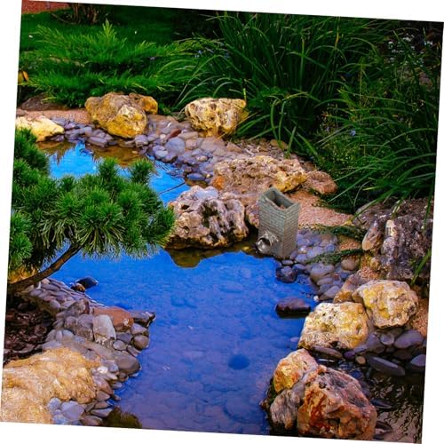 POPETPOP Rustic Water Fountain Ceramic Planter for Hydroponic and Fish Tank Decor