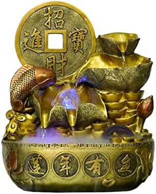 Gold Indoor Fountain for Home and Office Decor
