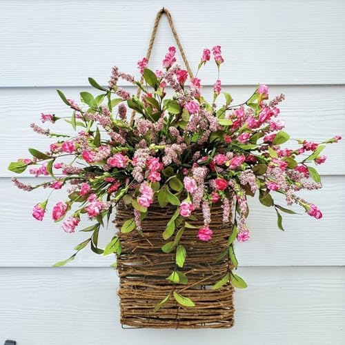Hydrangea Door Wreath Pink Spring Summer Artificial Flower Decor