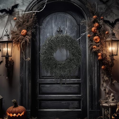 Yunlly Halloween Wreath for Front Door Decor