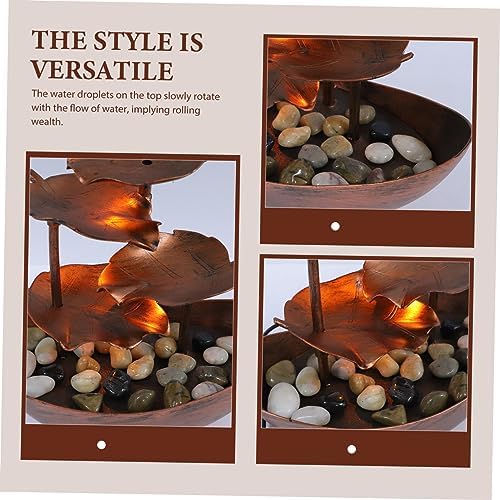 Creative Lotus Leaf Ingot Indoor Water Fountain LED Night Light