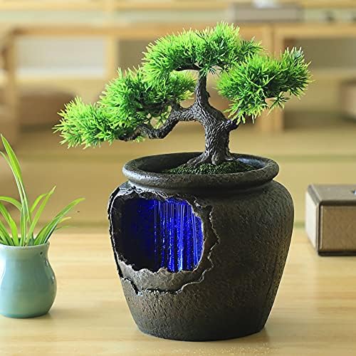 Goudergo Tabletop Waterfall Fountain with LED Lights