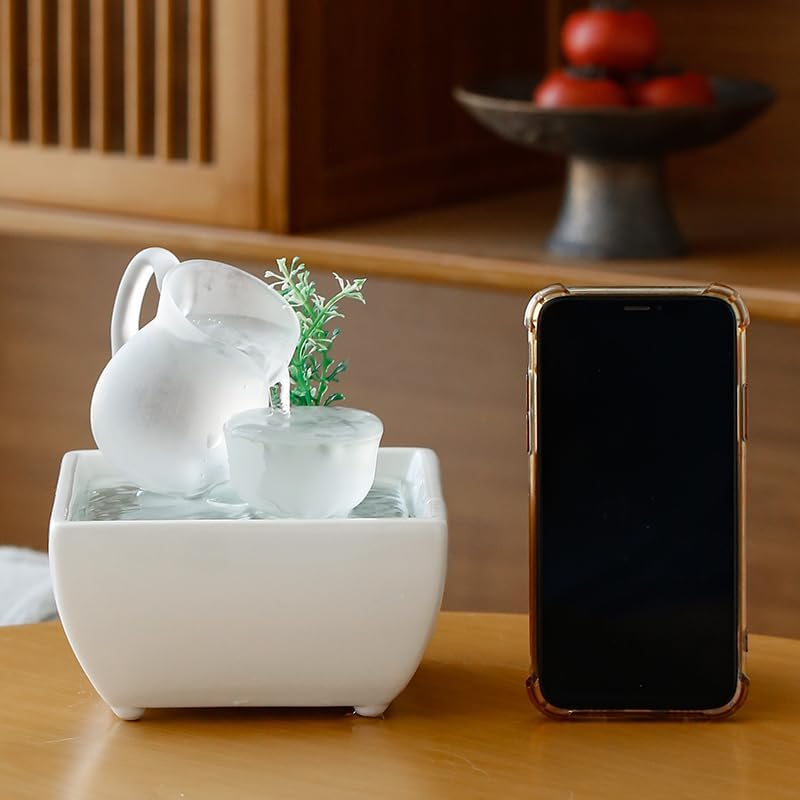 Modern Indoor Tabletop Fountain with Waterfall