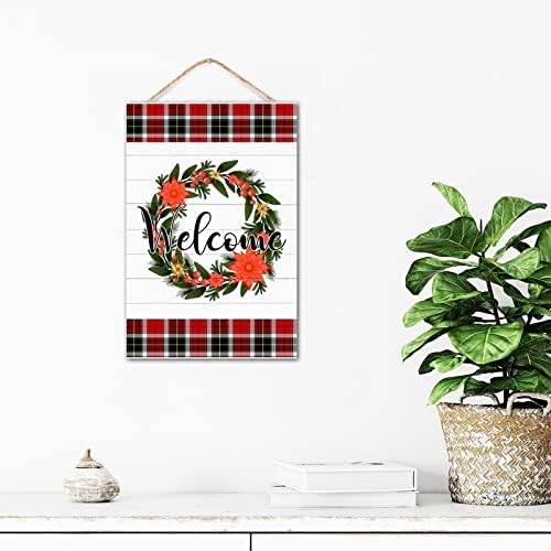 Welcome Winter Door Hanger Wreath Porch Sign