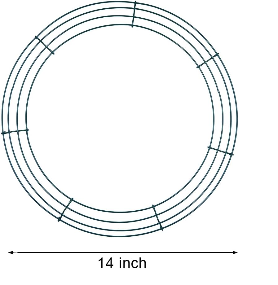 YYCRAFT 14 Inch Metal Floral Wreath Frame Green 4 Pack