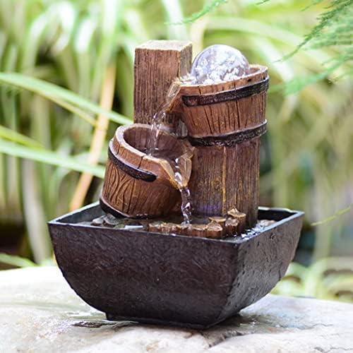 BIOMICE Tabletop Water Fountain with Lights and Cascading Waterfall for Home Office Desk Relaxation