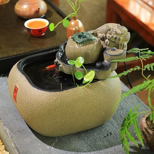 Chinese Style Tabletop Fountain with Circulating Water for Decor