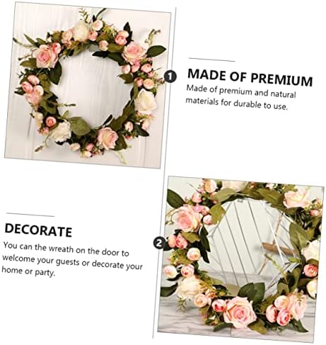 ERINGOGO Pink Rose Wreath Hanger Front Door Decor