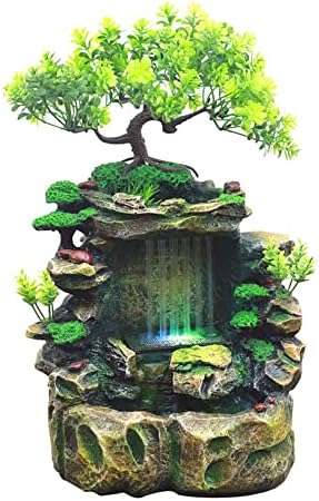 Getrelax Tabletop Fountain with Waterfall and LED Light