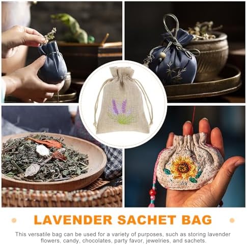 iplusmile Lavender Sachet Bags 10 Pack Linen Drawstring Pouch