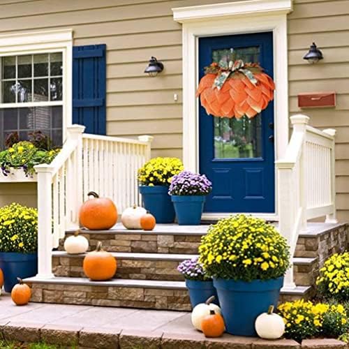 Handcrafted Pumpkin Door Wreath for Fall Halloween