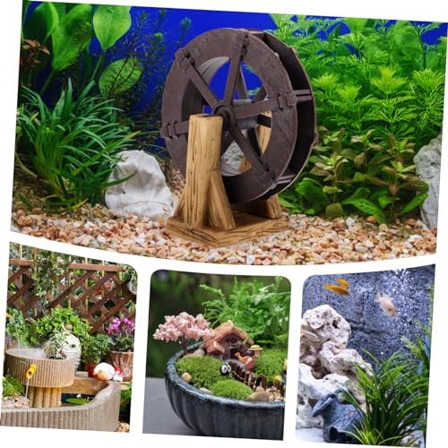Waterfall Fountain Wheel Tabletop Decor Rotating Water Wheel with Support Stands for Zen Gardens