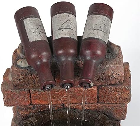 Rustic Tabletop Fountain with Resin Statue