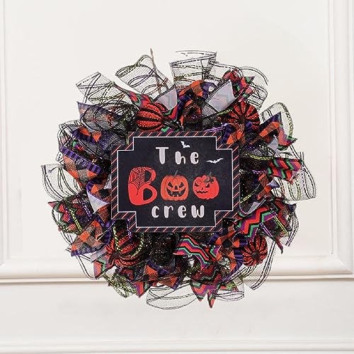 Halloween Wreath Door Decor Witch Hat