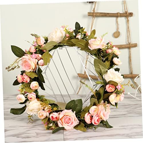 ERINGOGO Pink Rose Wreath Hanger Front Door Decor