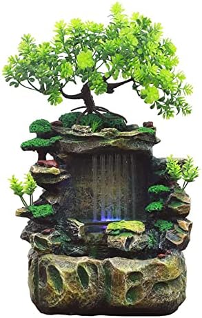 Getrelax Tabletop Fountain with Waterfall and LED Light
