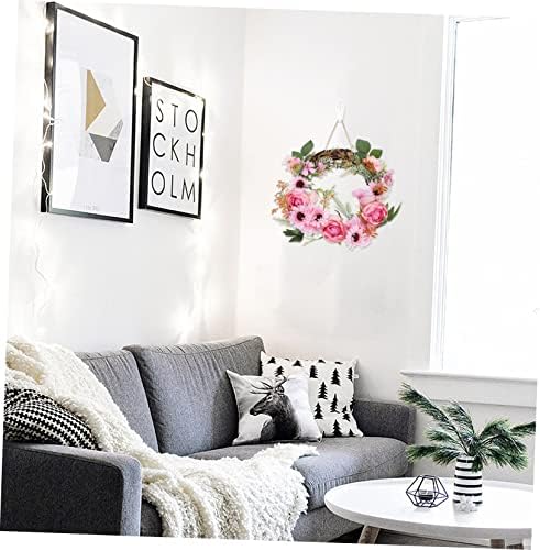 Luxshiny Elegant Simulated Peony Wreath Door Decor Random Color