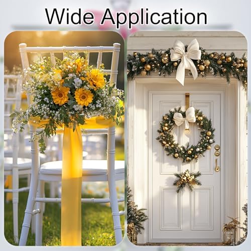 Uxcell 2 Pcs Black Wreath Sash for Front Door