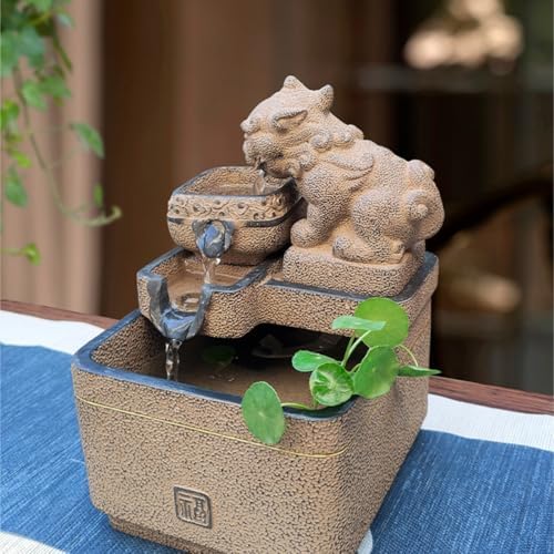 Eexbz Tabletop Water Fountain Home Office Decor
