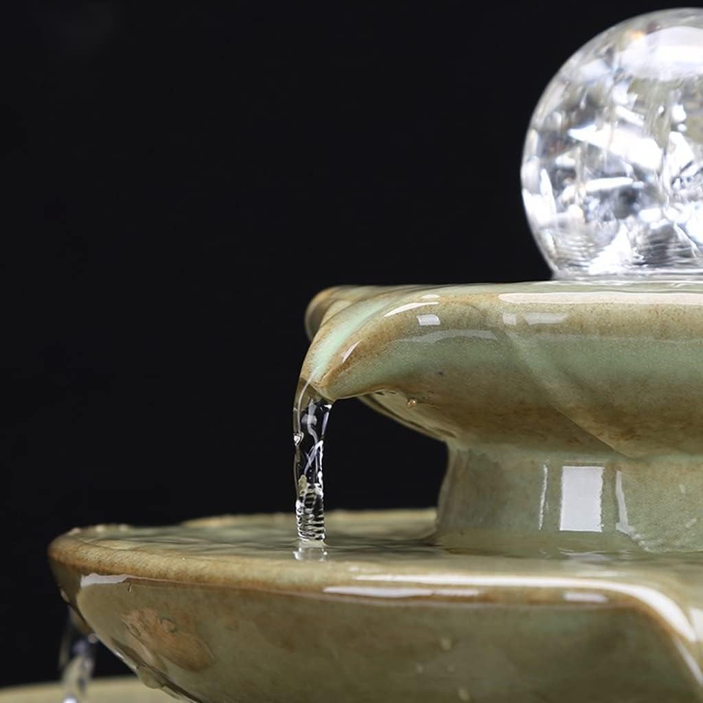 Ceramic Tabletop Fountain 3-Tier Waterfall for Home Office Bedroom