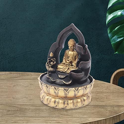 11 Inch Gold Buddha Tabletop Fountain with LED Light