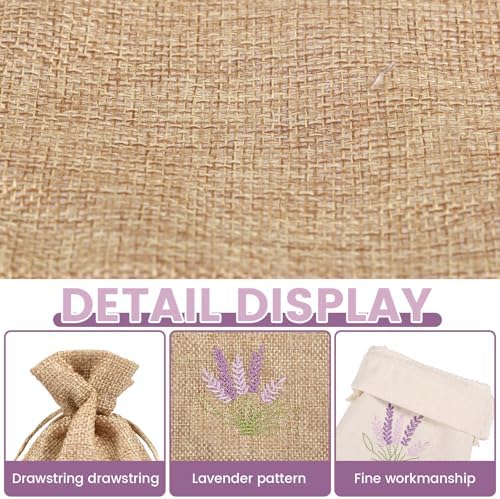 Lavender Pattern Drawstring Sachet Bags for Gifts and Crafts