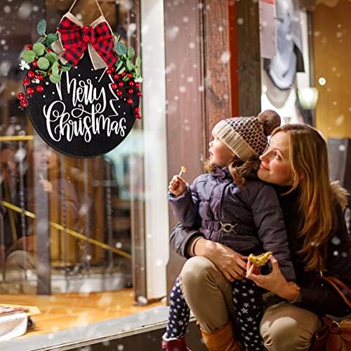 Whaline Christmas Wooden Door Wreath Decoration