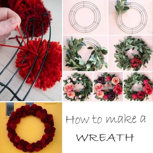YYCRAFT 10 Inch Metal Floral Wreath Frame Green 4 Pack