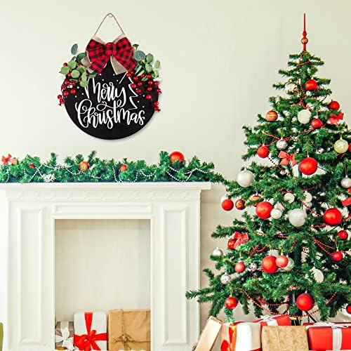 Whaline Christmas Wooden Door Wreath Decoration