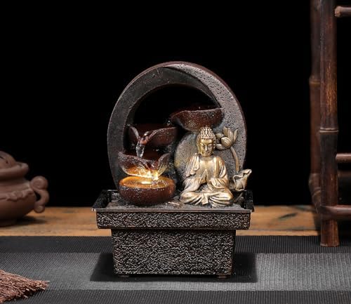 Seyee Bro Tabletop Water Fountain Buddha Statue Humidifier