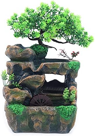 Goudergo Tabletop Waterfall Fountain with LED Lighting