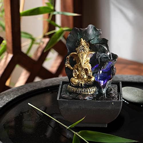 Ganesha Statue Tabletop Fountain Buddha Figurine 13cmx13cmx19cm